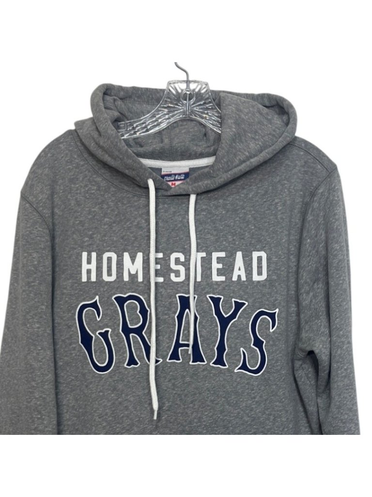 Homestead Grays Charlie Hustle Hoodie Sweatshirt Medium Gray New Baseball — image 3 of 8